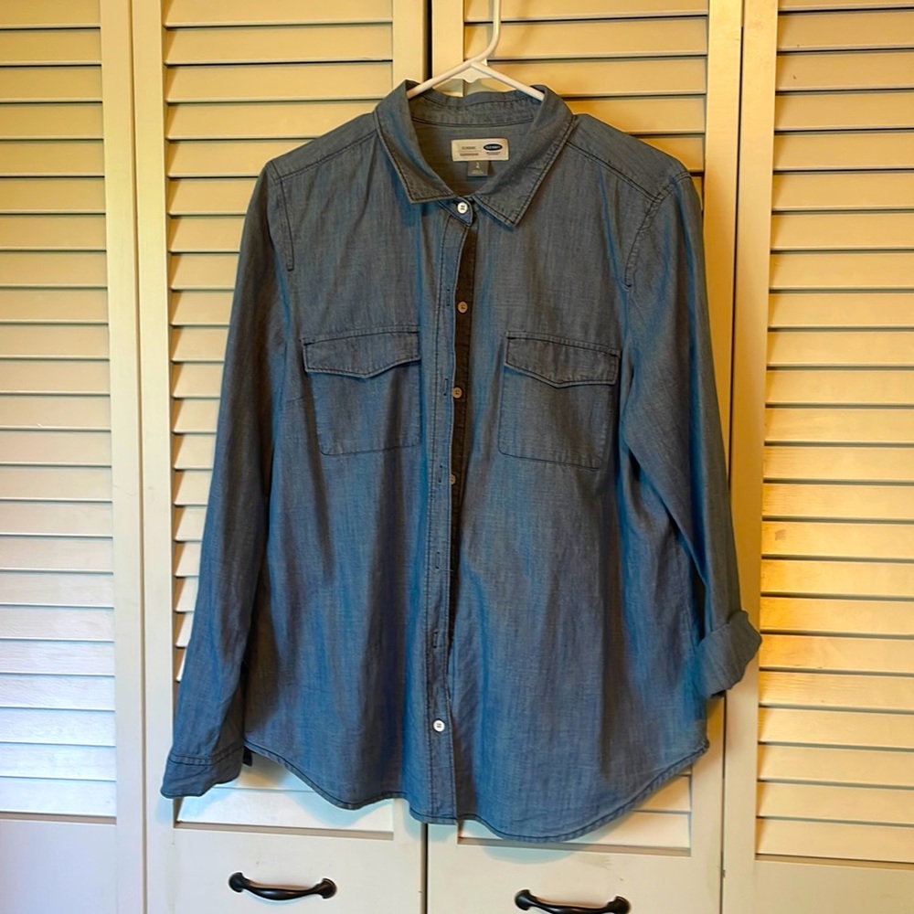 Womens Denim Button Down shirt
